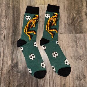 Green Dinosaur Soccer Socks